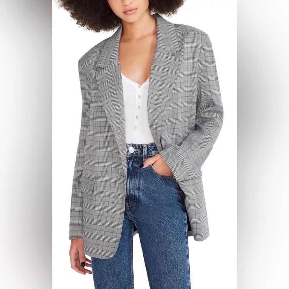 NWT Steve Madden Ladies' Blazer, Gray, Size L Oversized Fit